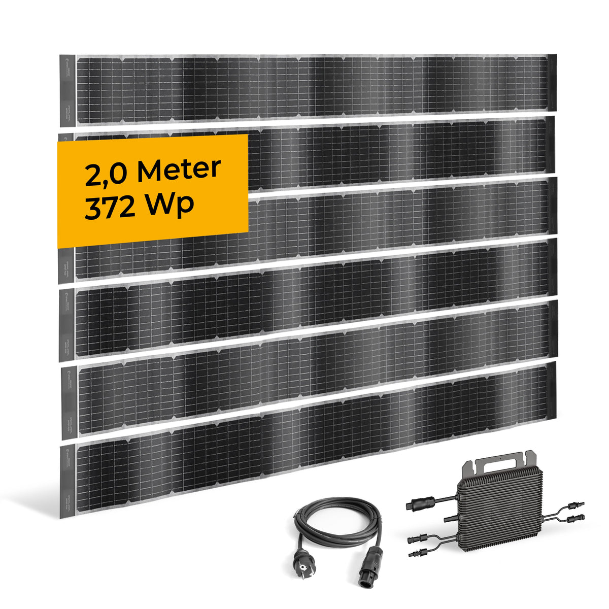 Sunbooster VERTICAL+ 2 m Einzelsystem – Solarzaun-Balkonkraftwerk (372 Wp) Produktdarstellung