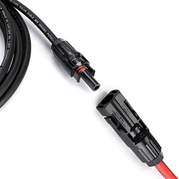 Solarkabel 6mm² Verlängerung 1m – Mit Solarsteckern, IP68, 10AWG Für PV-Anlagen