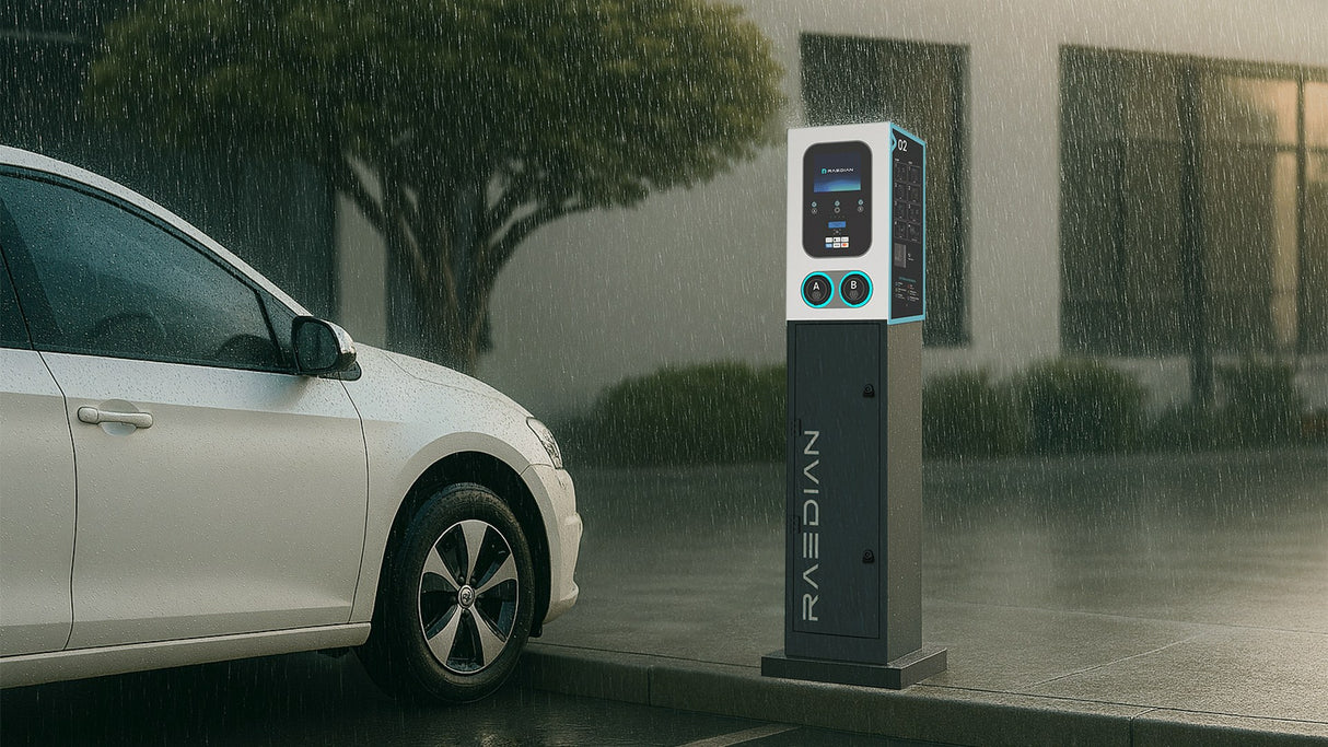 RAEDIAN GEMINI Pro 2 Ladestation 2 x 22 kW mit Eichrecht und Kartenzahlung