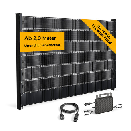 Sunbooster VERTICAL+ bifaziales Solarmodul am Doppelstabmattenzaun