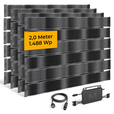 Sunbooster VERTICAL+ 2 m 4er-System – Solarzaun-Balkonkraftwerk (1.488 Wp) Produktdarstellung