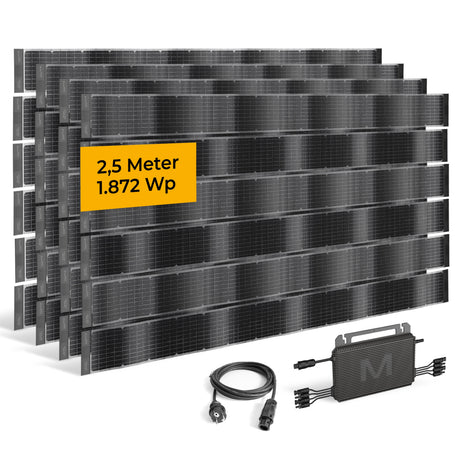 Sunbooster VERTICAL+ 2,5 m 4er-System – Solarzaun-Balkonkraftwerk (1.896 Wp) Produktdarstellung