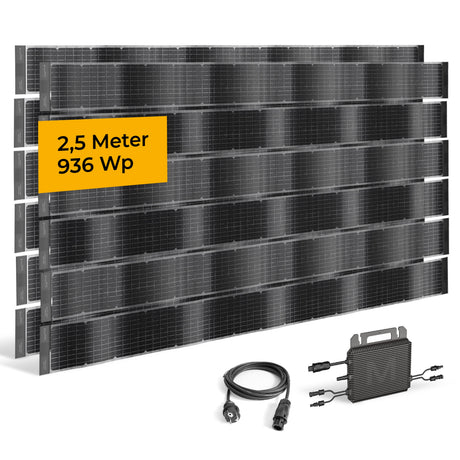 Sunbooster VERTICAL+ 2,5 m Doppelsystem – Solarzaun-Balkonkraftwerk (948 Wp) Produktdarstellung